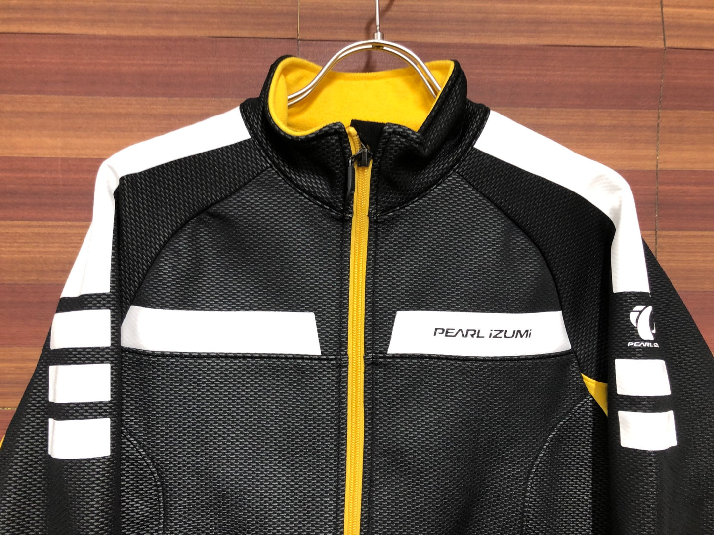 IP248 パールイズミ PEARL iZUMi 長袖 サイクルジャケット 黒 黄 M 裏起毛 WINDBREAK