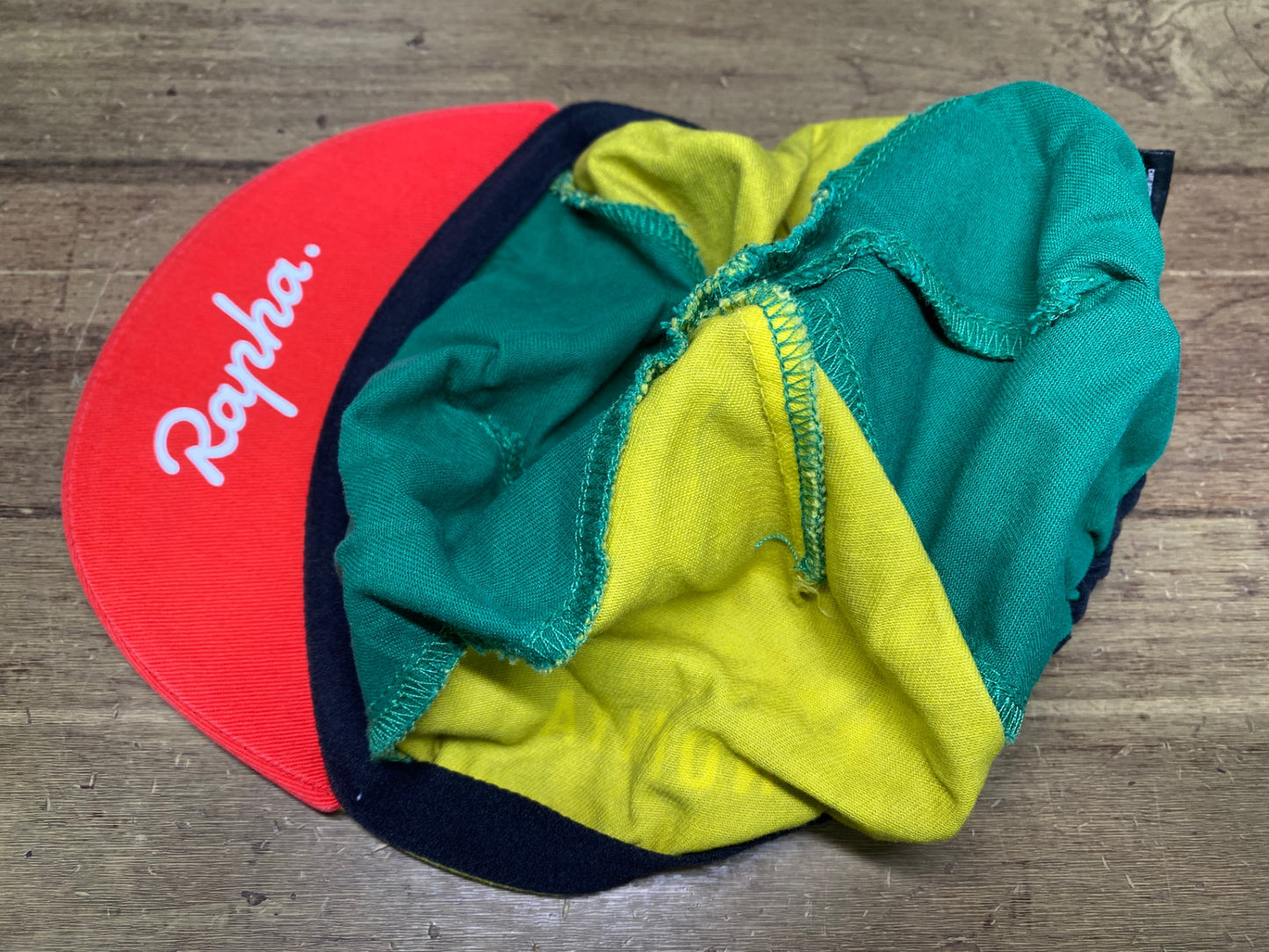 JB108 ラファ Rapha サイクルキャップ 黄 緑 フリーサイズ JAPAN CUP UTSUNOMIYA