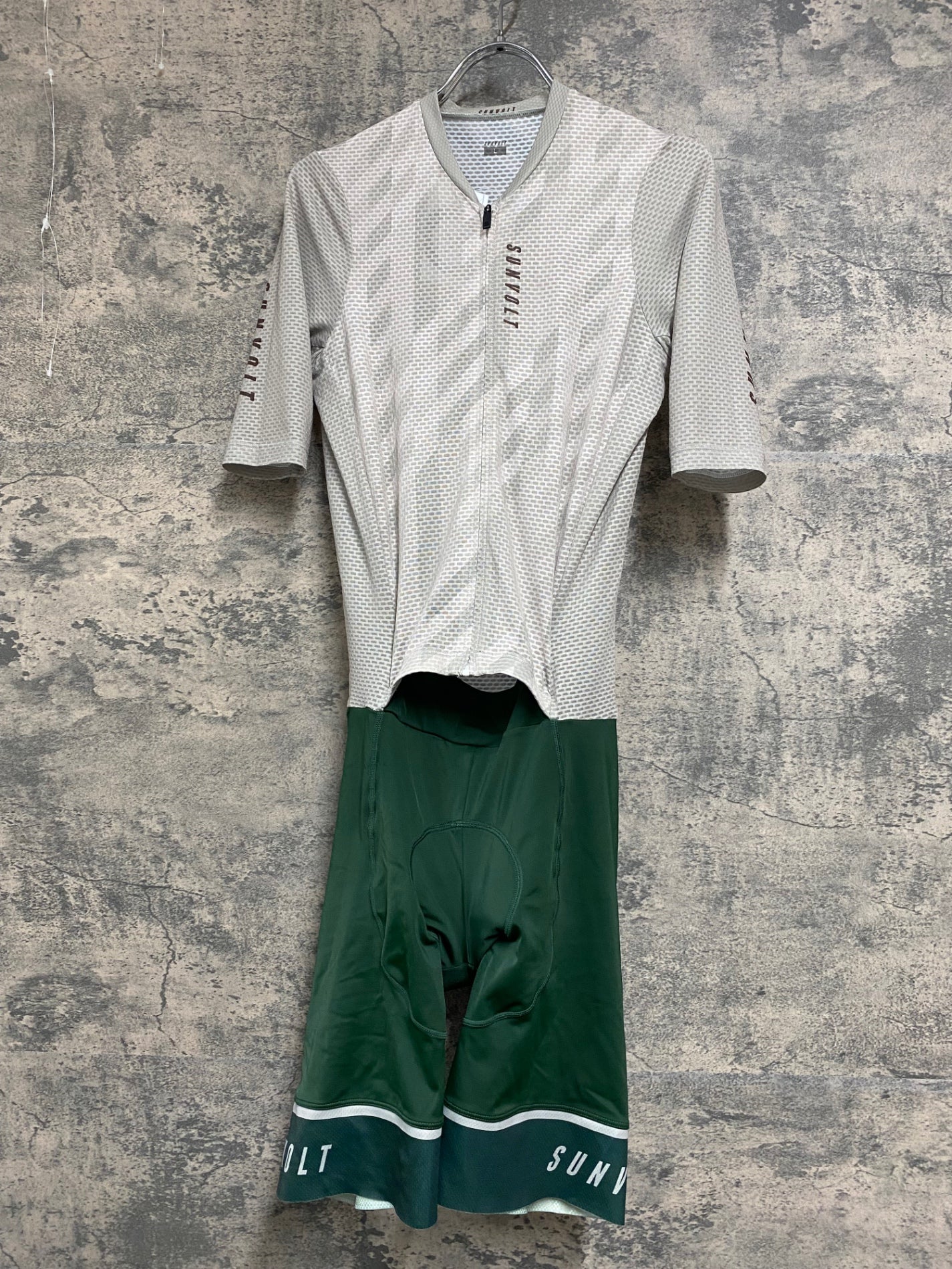 JC674 サンボルト SUNVOLT 半袖 セパレート ワンピース 白 緑 L ※付け根スレ