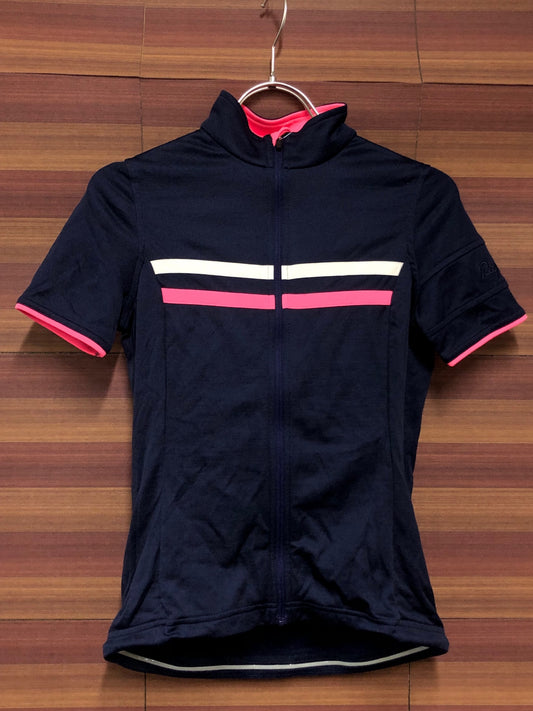 IO921 ラファ Rapha WOMEN'S SHORT SLEEVE BREVET JERSEY 半袖 サイクルジャージ 濃紺 XS レディース