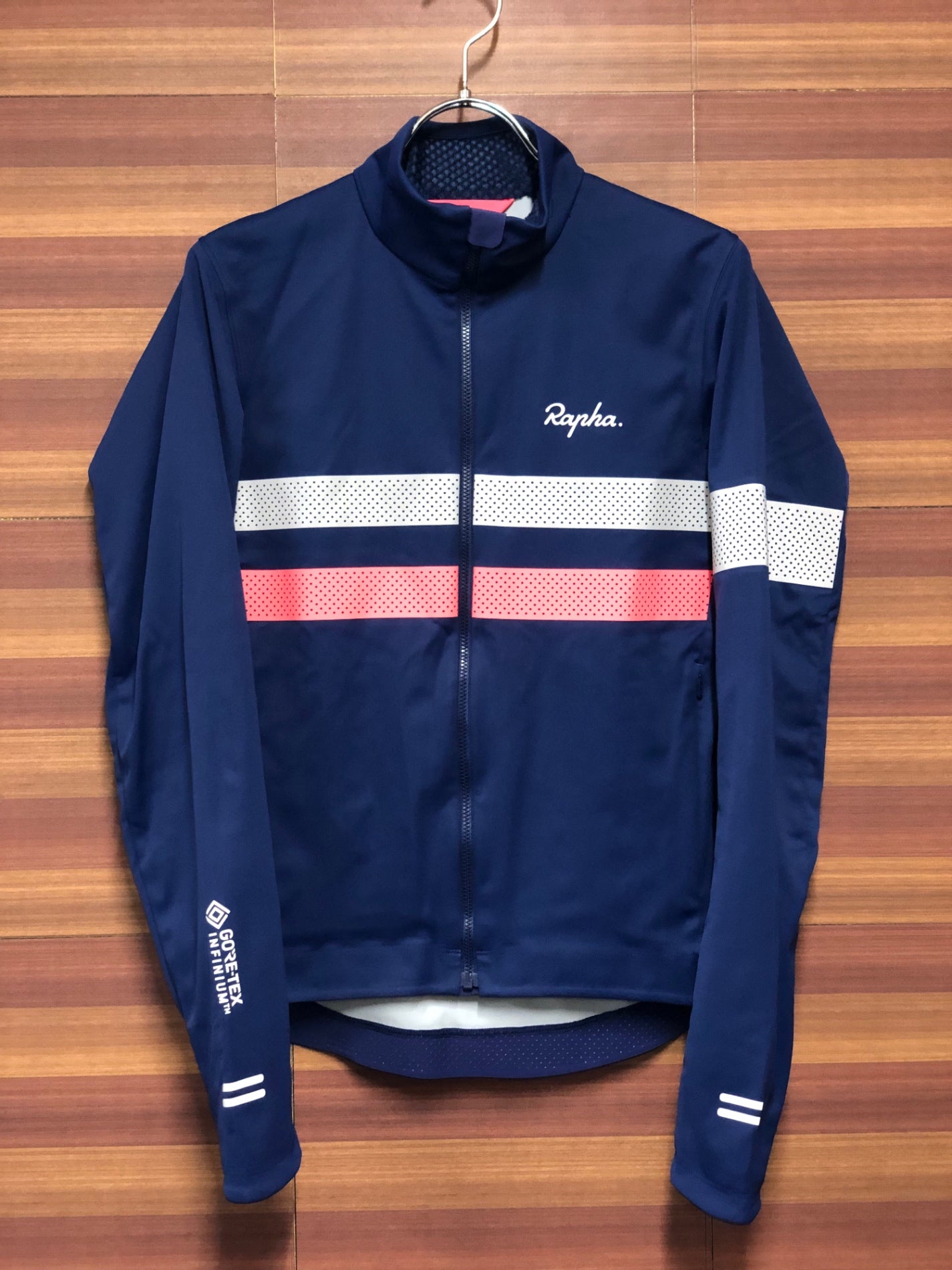 IK544 ラファ Rapha MENS BREVET INFINIUM LONG SLEEVE JERSEY GORE-TEX 長袖 サイクルジャージ 紺 S