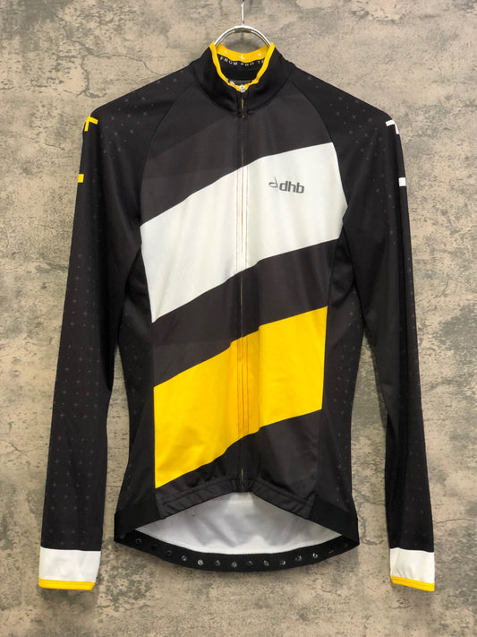 IV289 dhb 長袖サイクルジャージ 白黒黄 XS