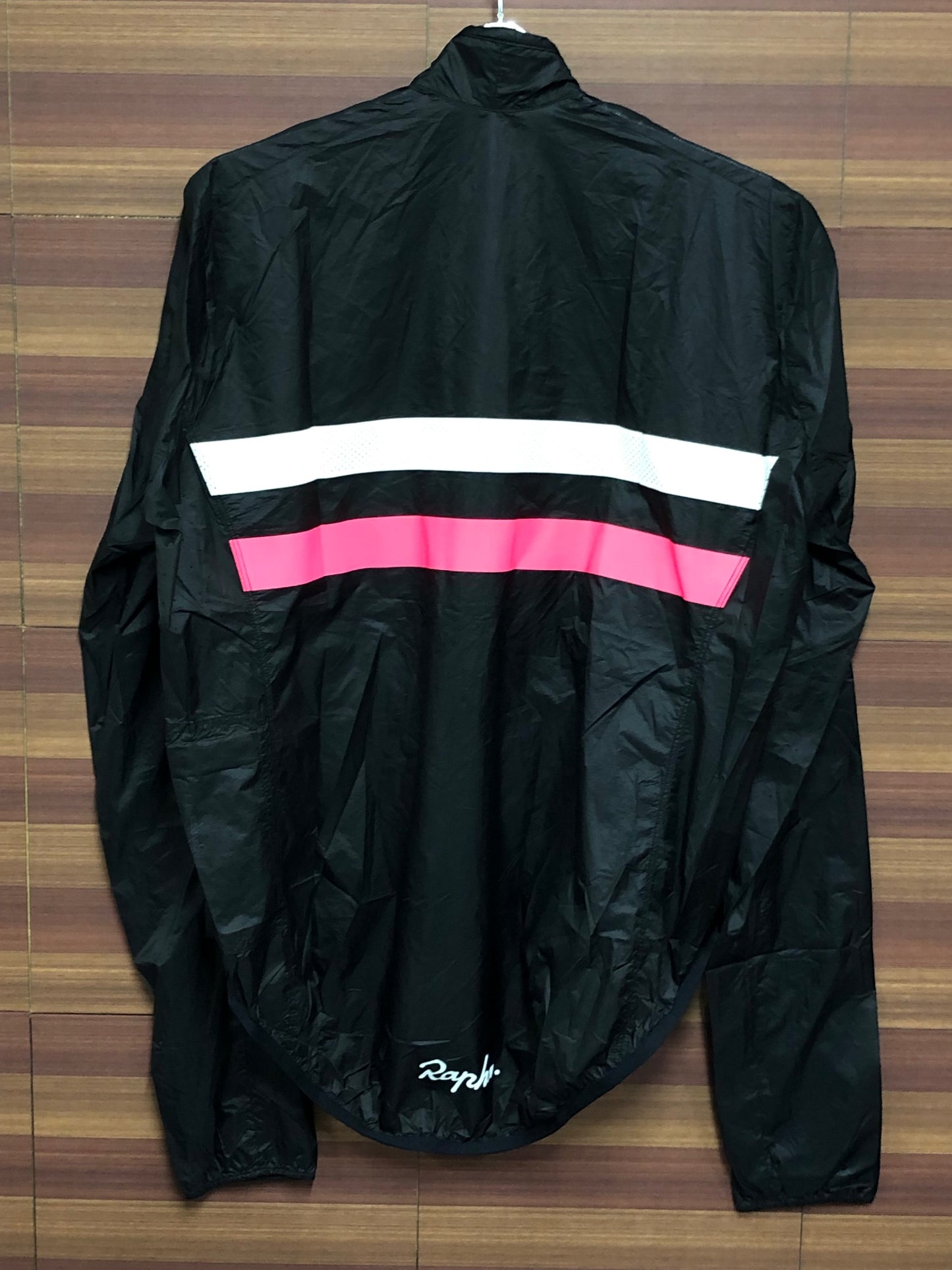 HZ944 ラファ Rapha BREVET FLYWEIGHT WIND JACKET ウインドブレーカー 黒/ピンク L