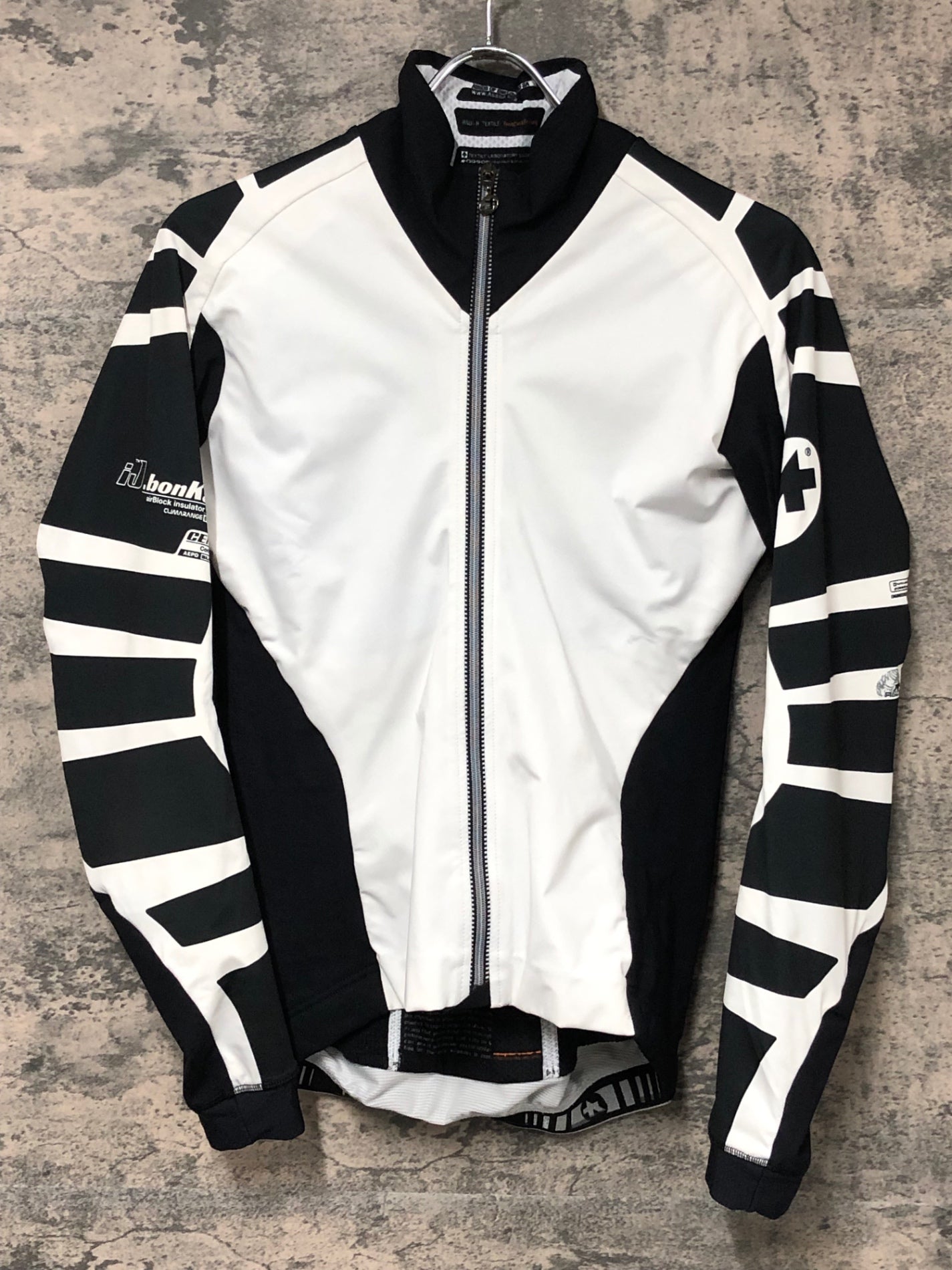 IY440 アソス assos iJ.bonKa.6 長袖 サイクルジャケット 白 黒 S 裏起毛