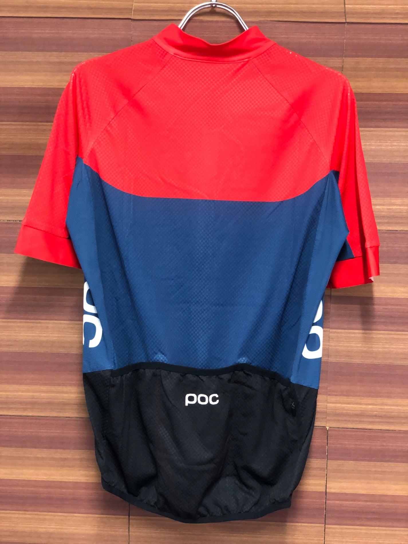 IS465 POC 半袖 サイクルジャージ 赤 紺 M