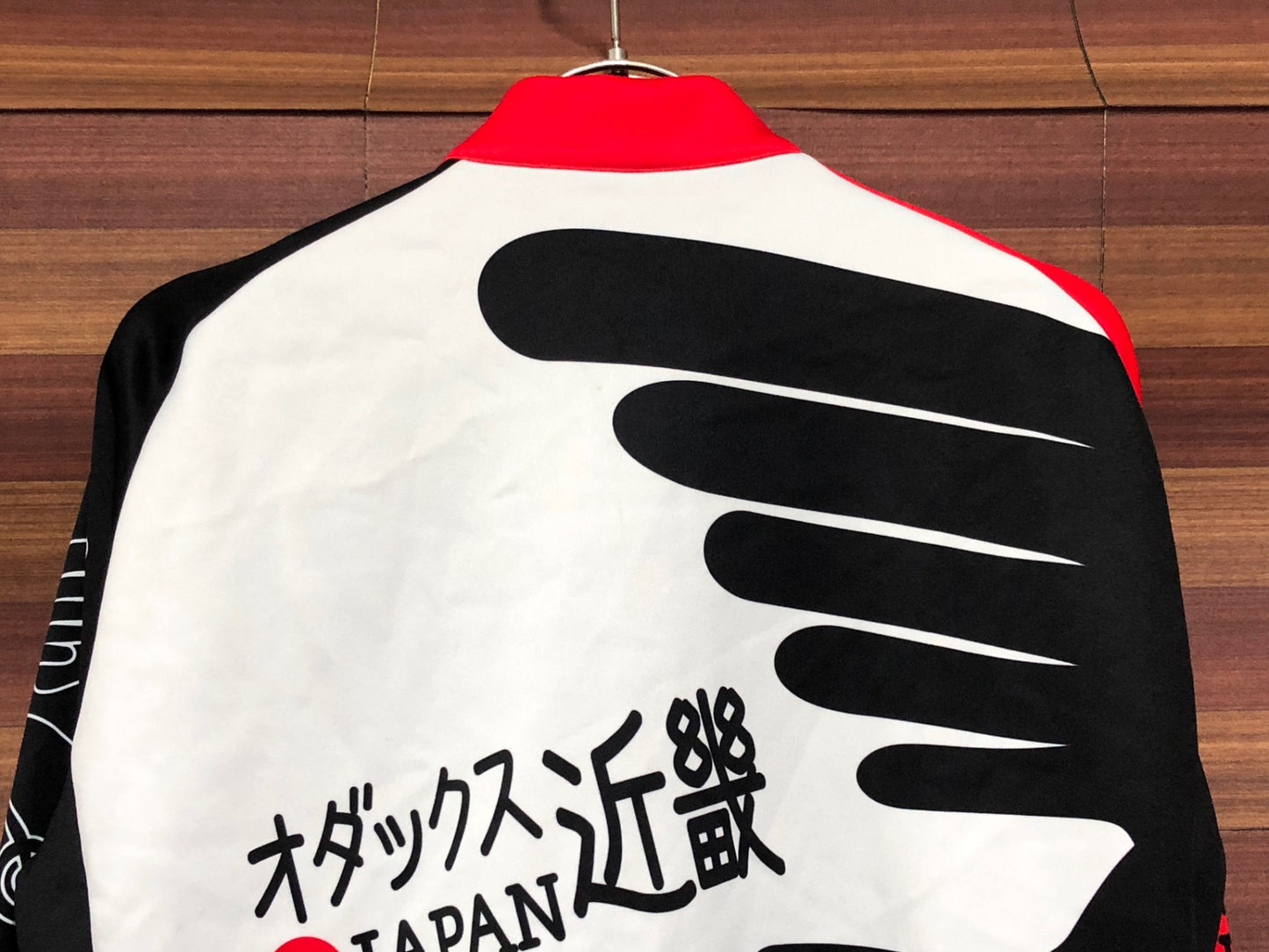 IT018 ウェイブワン WAVE ONE 長袖 サイクルジャージ 白 赤 L 裏起毛 Audax Japan 近畿 痛ジャージ