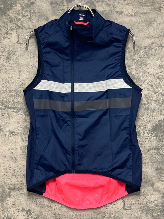 IY120 ラファ Rapha Brevet ジレ サイクルベスト S ダークブルー