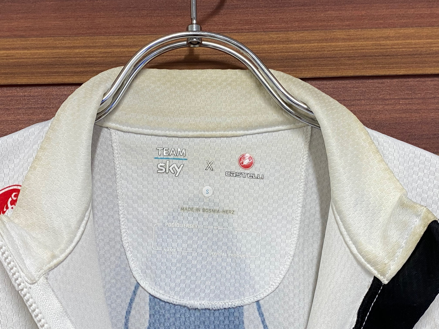 IT913 カステリ CASTELLI 半袖 サイクルジャージ 白 黒 S TEAM Sky