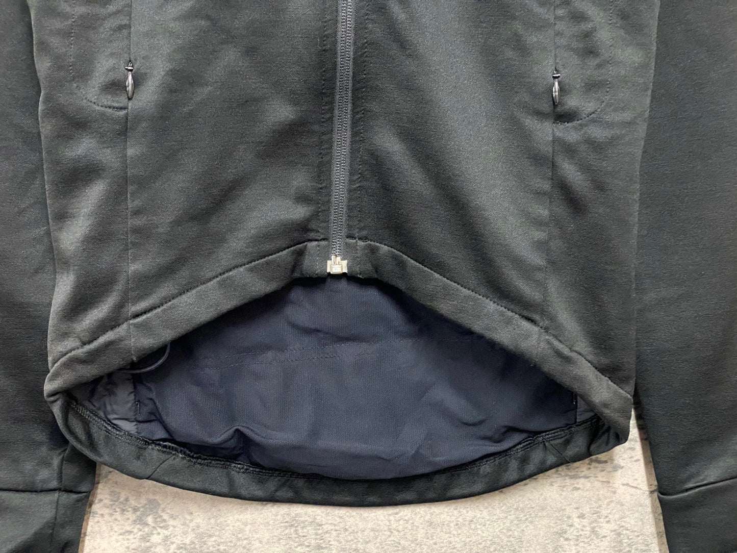 JC652 ラファ Rapha WINTER JERSEY 長袖 サイクルジャージ 黒 XS 裏起毛 ※スレ