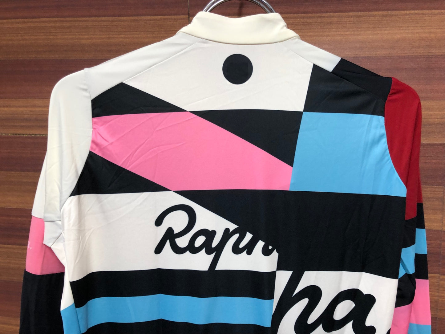 IO699 ラファ Rapha CROSS PRO TEAM LONG SLEEVE TRAINING JERSEY MENS 長袖 サイクルジャージ  ベージュ 紺 総柄 M