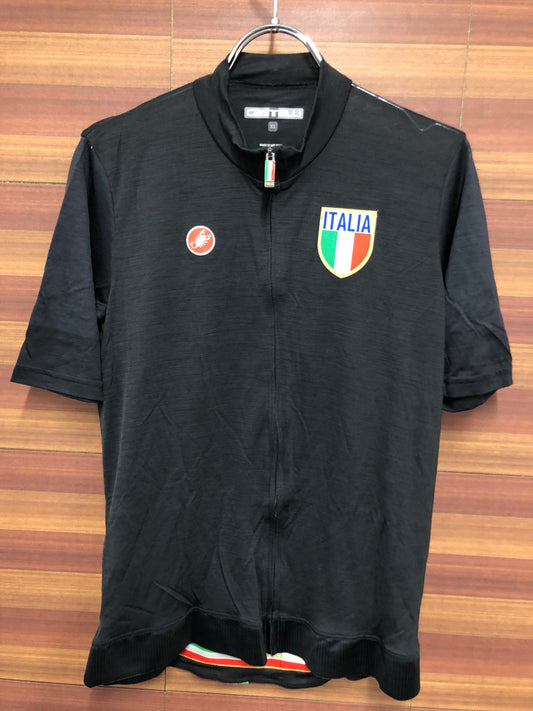 IP529 カステリ CASTELLI 半袖 サイクルジャージ 黒 XLサイズ コットン