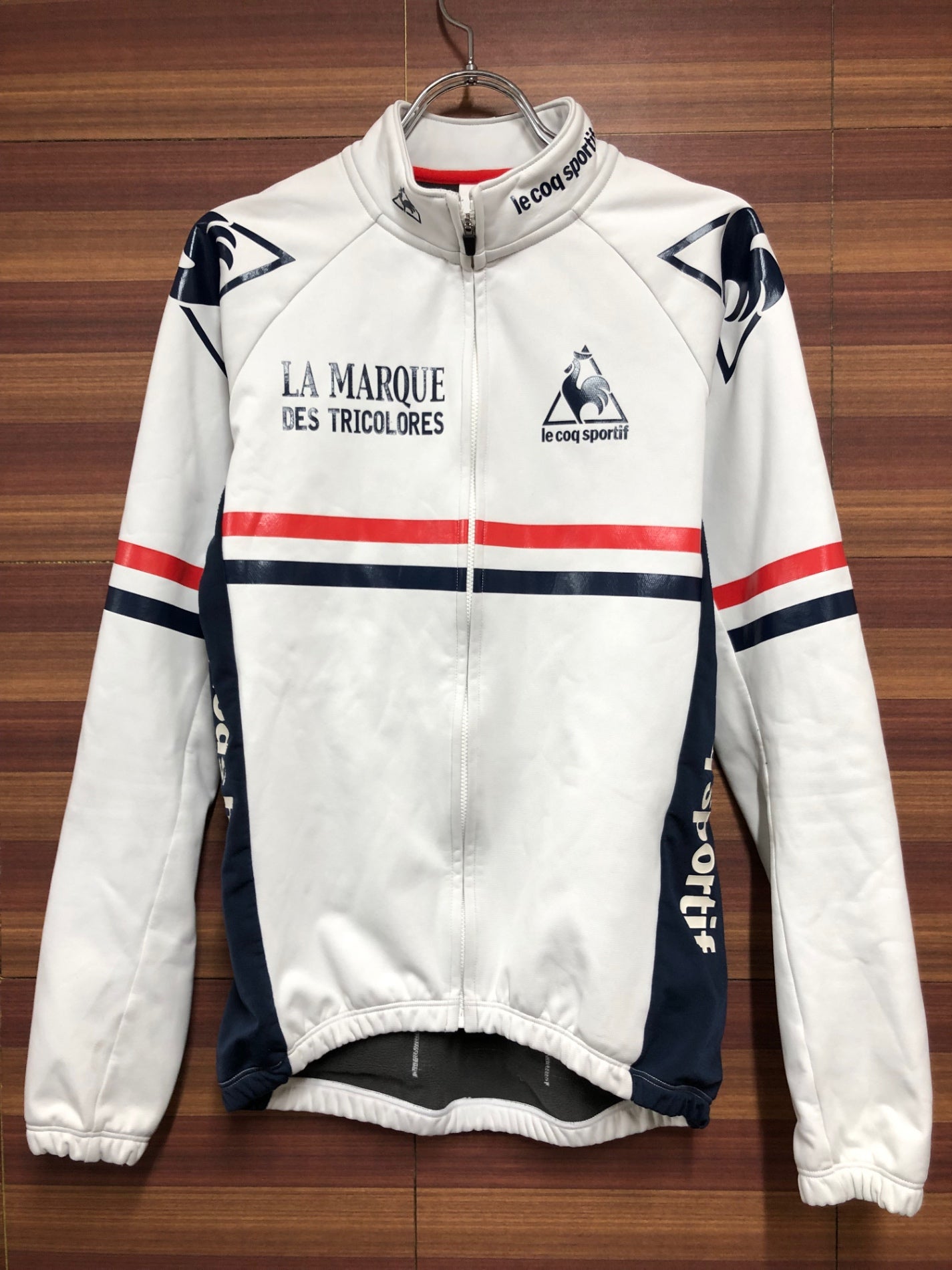 IA642 ルコックスポルティフ le coq sportif 長袖 サイクルジャケット 白 S ※擦れ