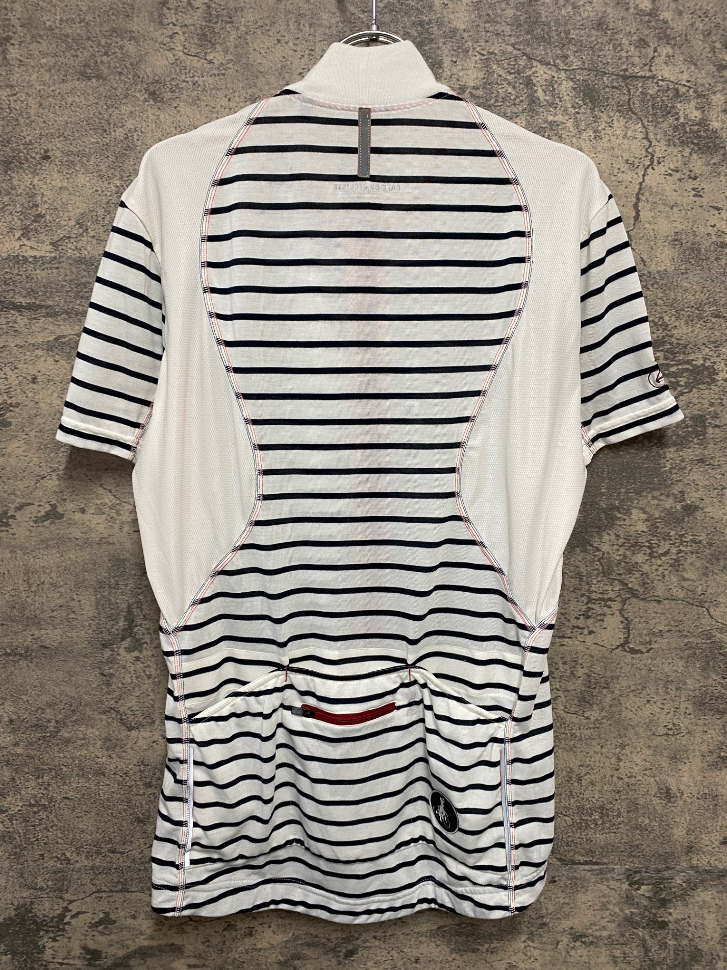 JB766 カフェドシクリステ CAFE DU CYCLISTE 半袖 サイクルジャージ 白紺 ボーダー L