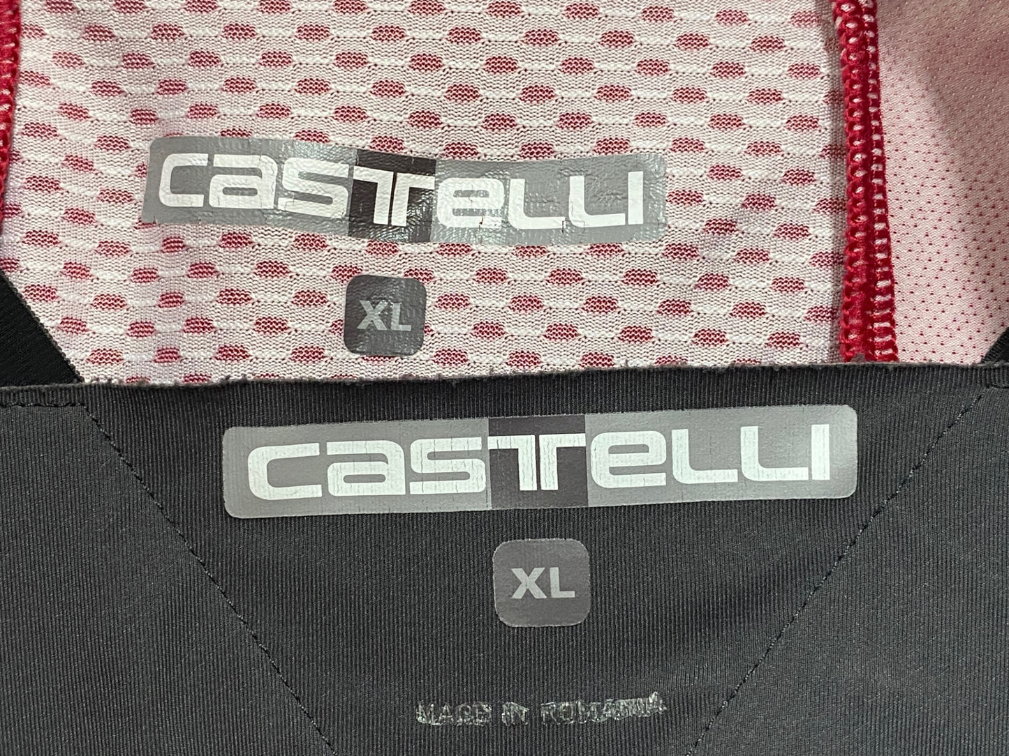 JB620 カステリ Castelli 半袖 サイクルジャージ ビブショーツ 上下セット 黒 赤 XL