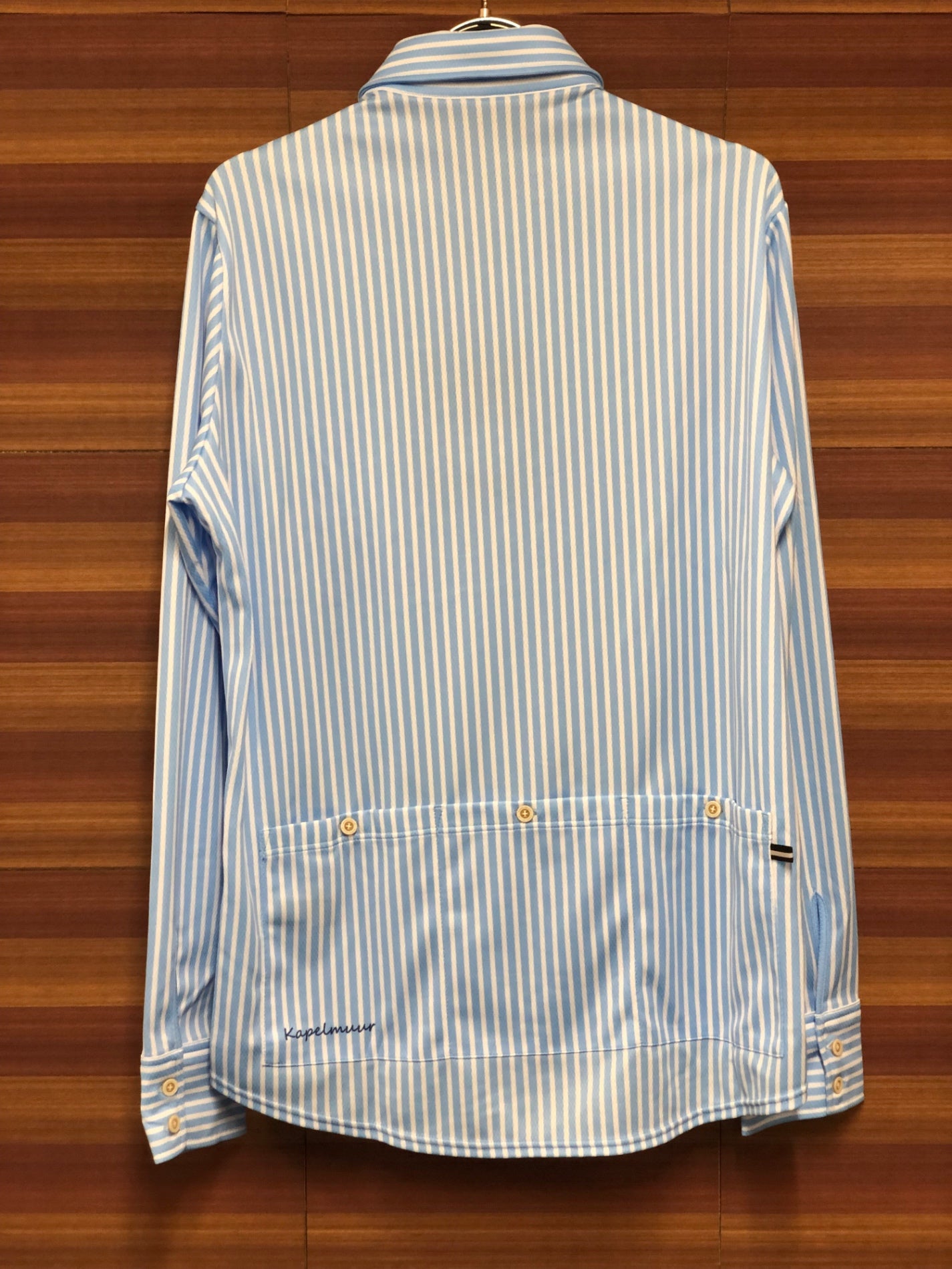 IN976 リオンドカペルミュール Lion de KAPELMUUR 長袖 シャツジャージ ロンドンストライプ L 青※未使用