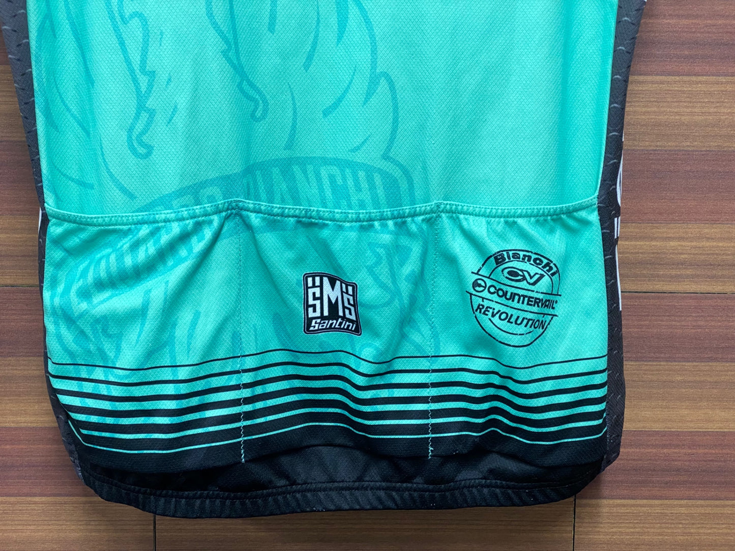 IU096 サンティーニ Santini 半袖 サイクルジャージ チェレステ 黒 L