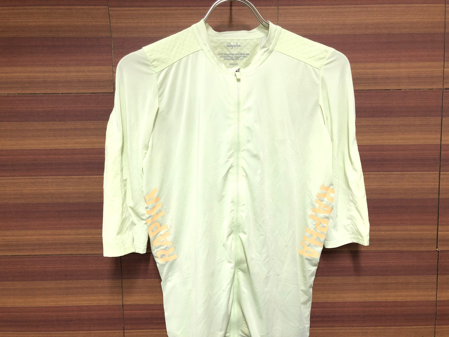 IM452 ラファ Rapha PRO TEAM AERO JERSEY 半袖 サイクルジャージ 黄緑 M