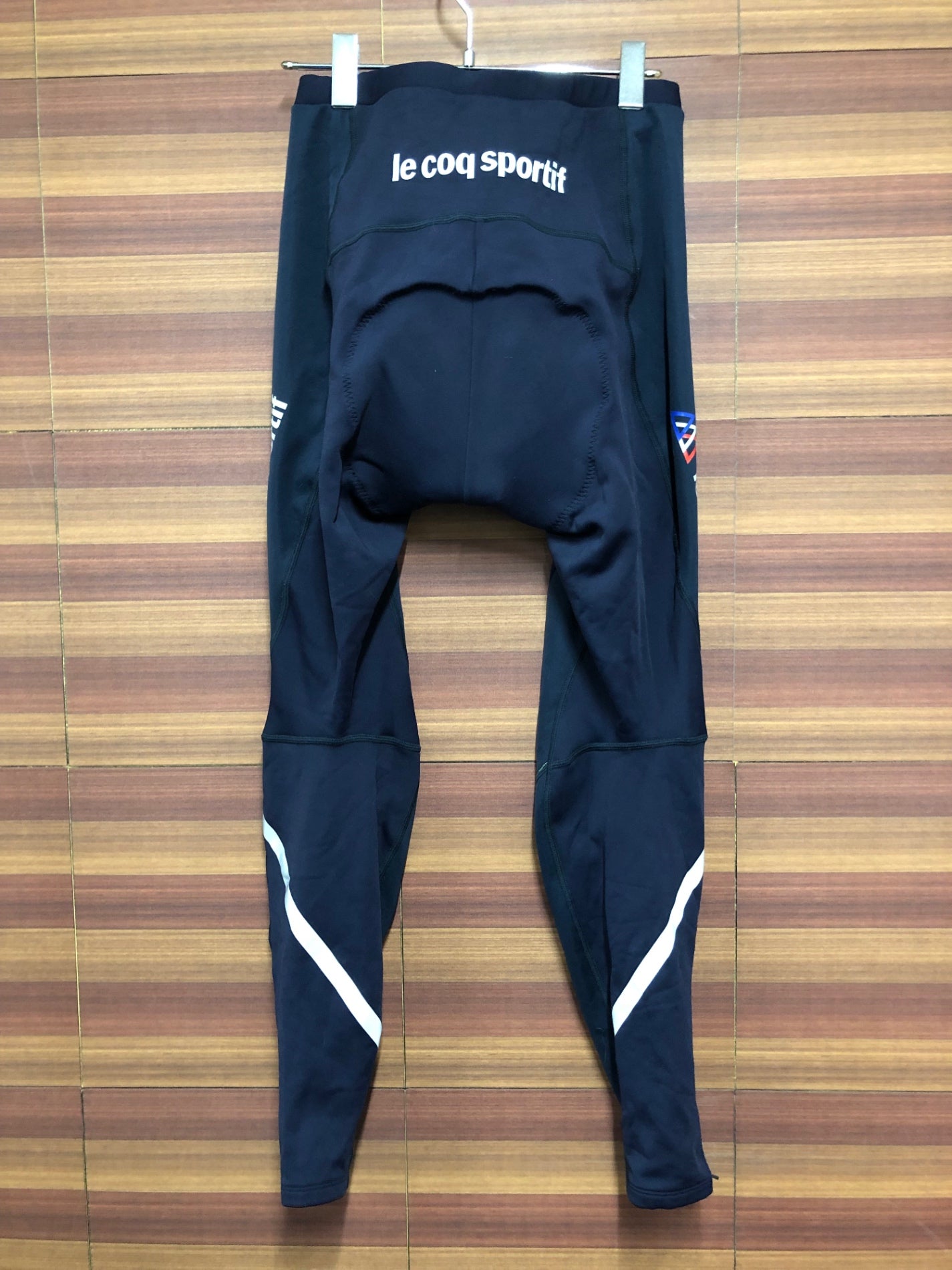 IO080 ルコックスポルティフ le coq sportif レーサータイツ 紺 L 裏起毛