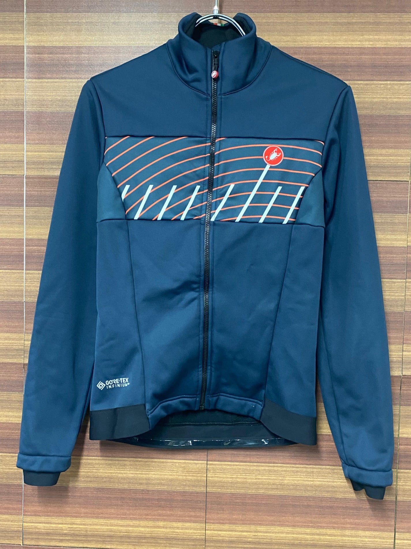 IL332 カステリ CASTELLI 長袖 サイクルジャケット 紺 レディース XS GORE-TEX 裏起毛