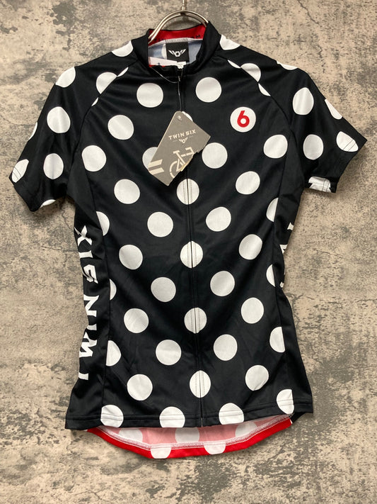IW597 ツインシックス TWIN SIX 半袖 サイクルジャージ 水玉 白黒 women's S 未使用品