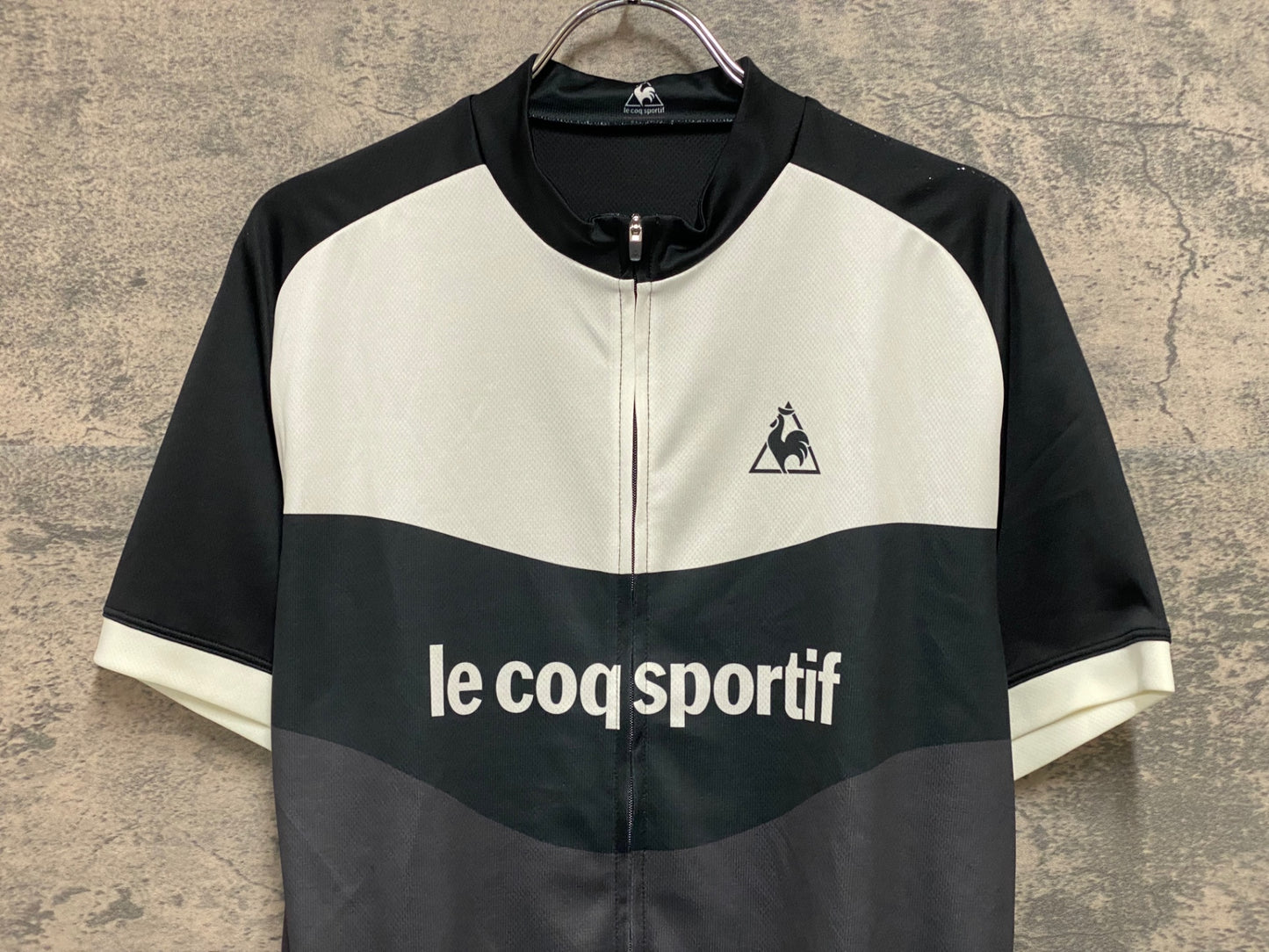 JC104 ルコックスポルティフ le coq sportif 半袖 サイクルジャージ 黒 O