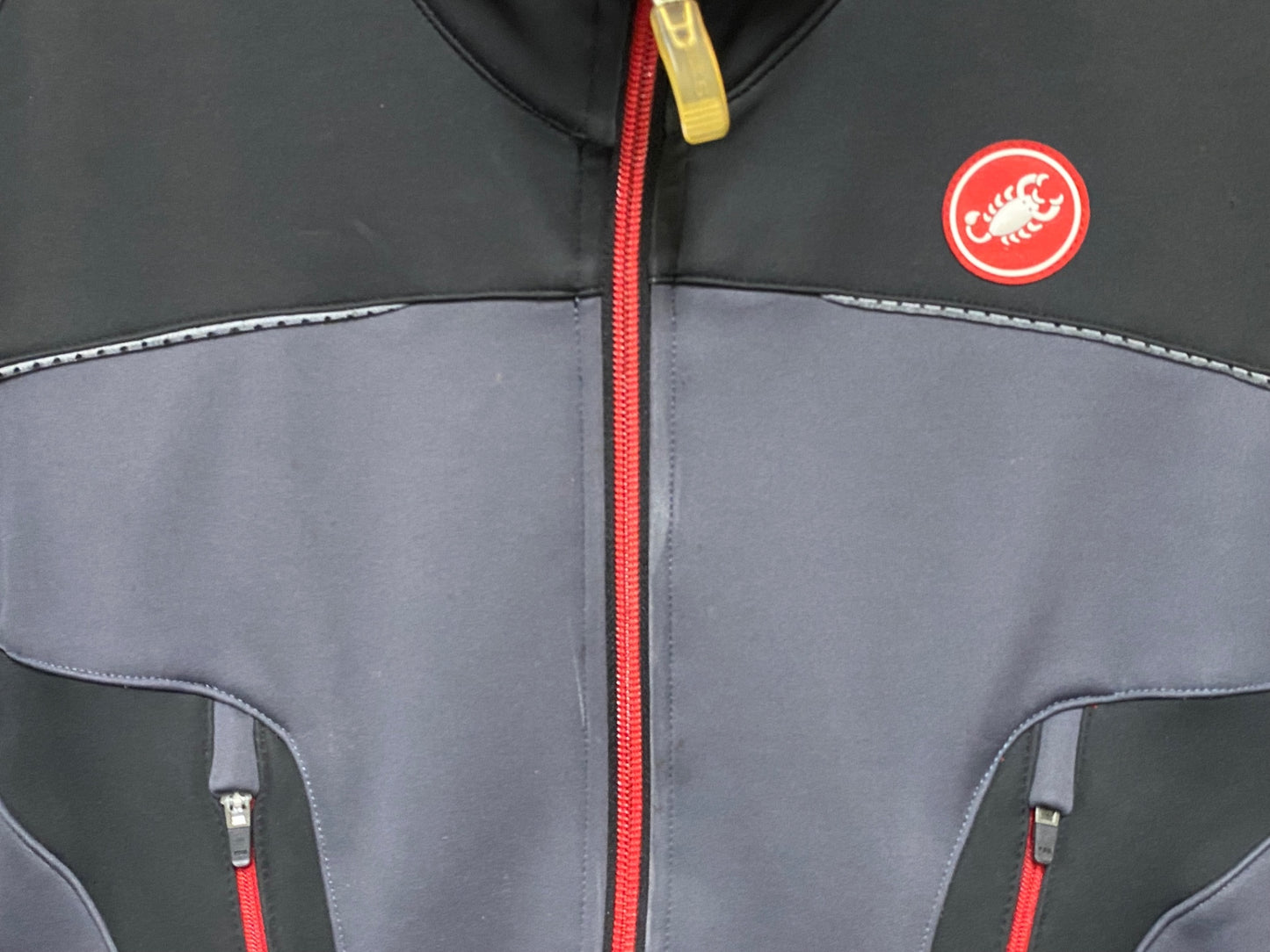 JC154 カステリ CASTELLI 長袖 サイクルジャケット 黒 M 裏起毛 ※スレ大
