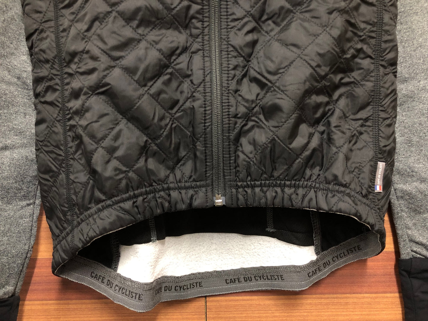 IO710 カフェドシクリステ CAFE DU CYCLISTE Heidi Man 長袖 サイクルジャージ 黒 グレー S 裏起毛