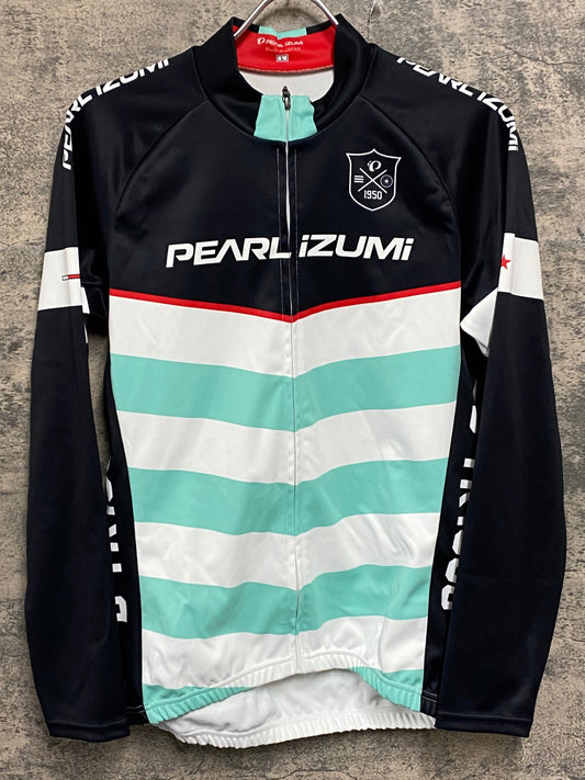 JA637 パールイズミ PEARL iZUMi 長袖 サイクルジャージ 黒 白 L 裏起毛