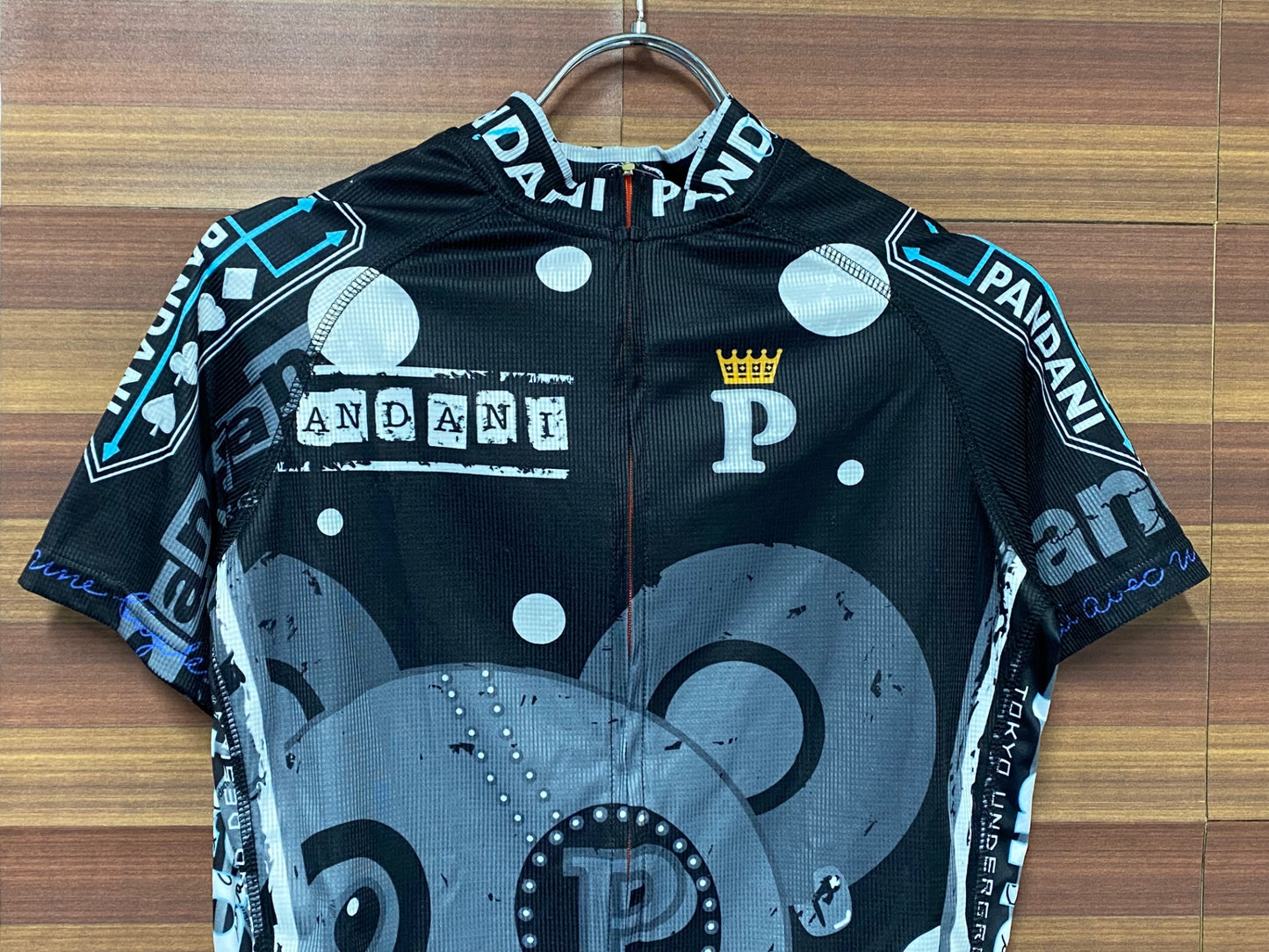 IT128 パンダーニ Pandani 半袖 サイクルジャージ 黒 グレー M
