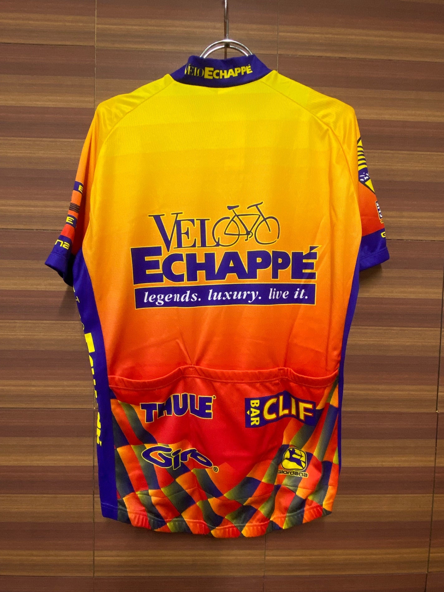 IK012 ジョルダーナ Giordana 半袖 サイクルジャージ ハーフジップ 黄 オレンジ L