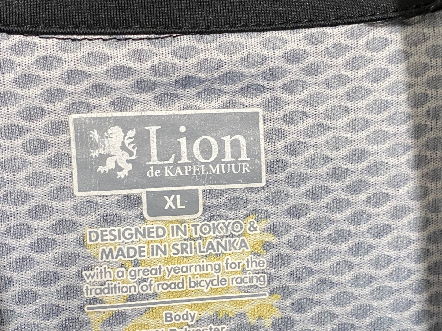 JB055 リオンドカペルミュール Lion de KAPELMUUR 半袖 サイクルジャージ 黒 XL