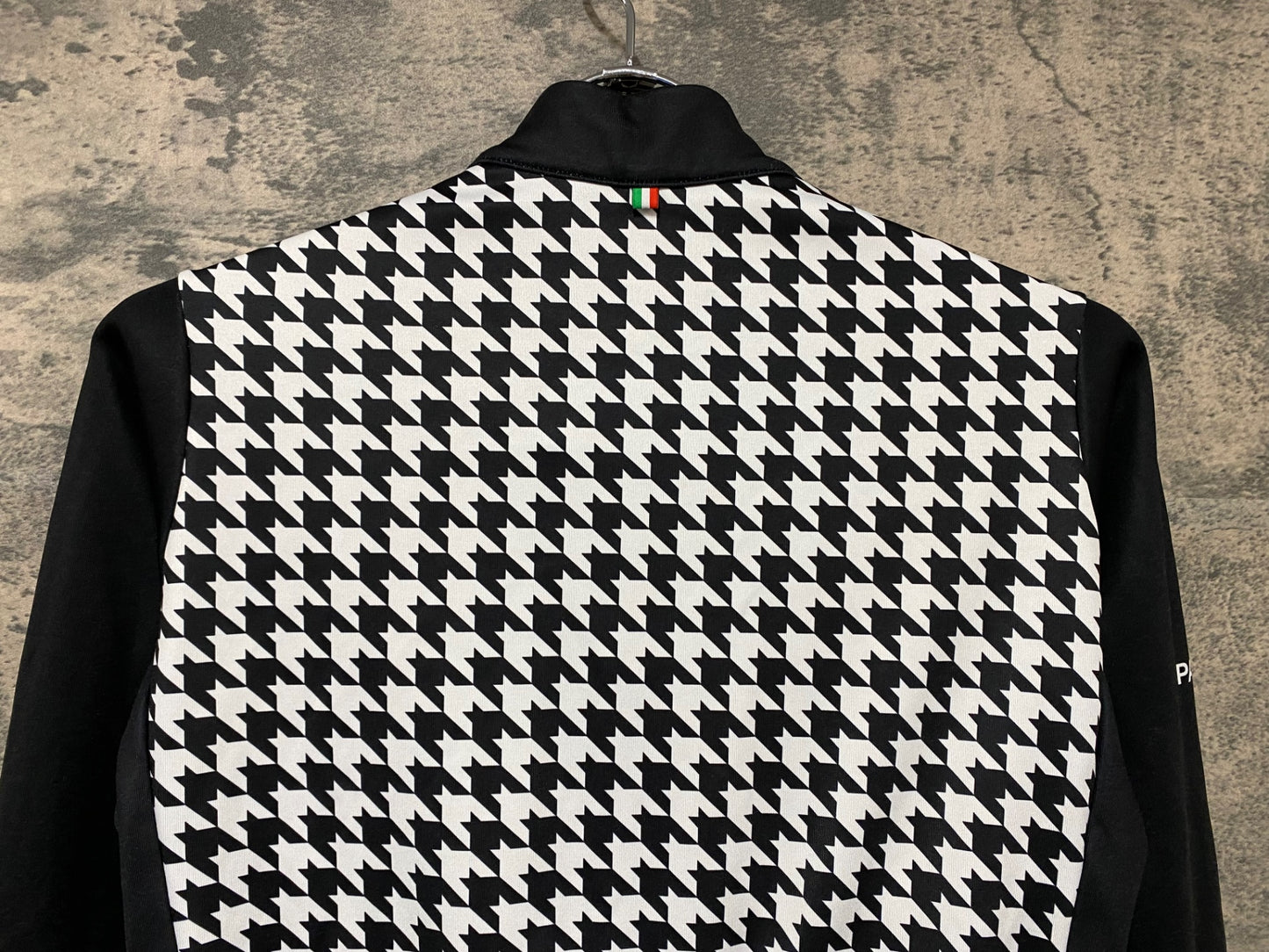 JB582 ラパッション la PASSIONE 長袖 サイクルジャージ 黒 白 XS 裏起毛 千鳥格子