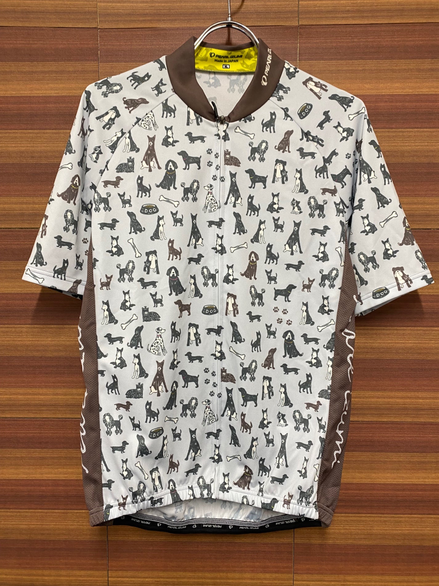 IM111 パールイズミ PEARL iZUMi 半袖 サイクルジャージ グレー アニマル柄 XL