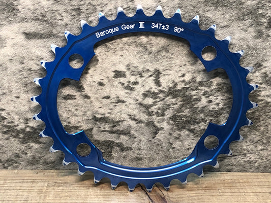 IZ288 スミス SMITH バロックギア Baroque Gear インナー チェーンリング 34T±3 90° シマノ４H対応 青