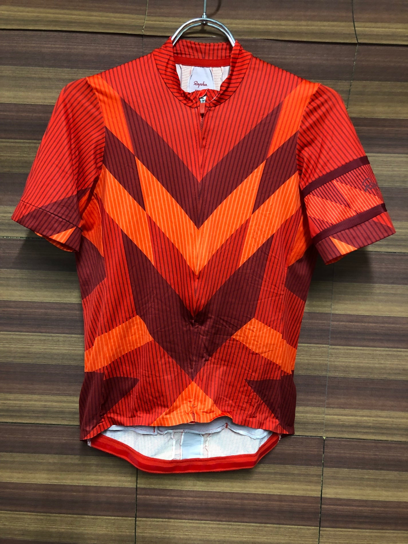 IT315 ラファ Rapha HIDDEN LEAVES SOUPLESSE JERSEY 半袖 サイクルジャージ 赤 S