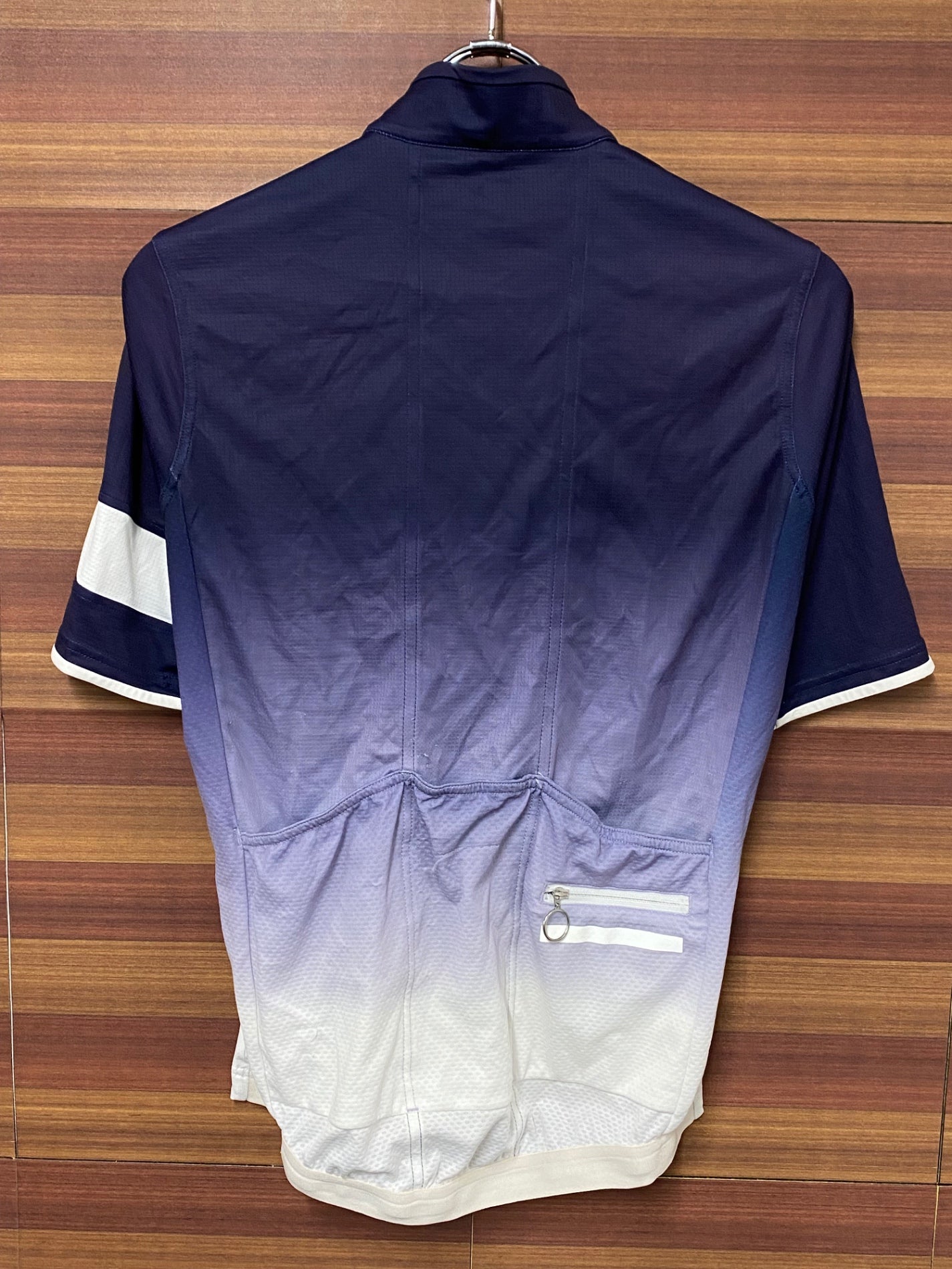 IM760 ラファ Rapha SUPER LIGHTWEIGHT JERSEY 半袖 サイクルジャージ S 紺白 ほつれ毛玉あり