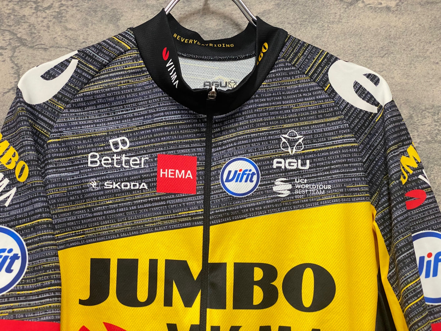 IZ657 アグ AGU 半袖 サイクルジャージ 黒 M JUMBO VISMA