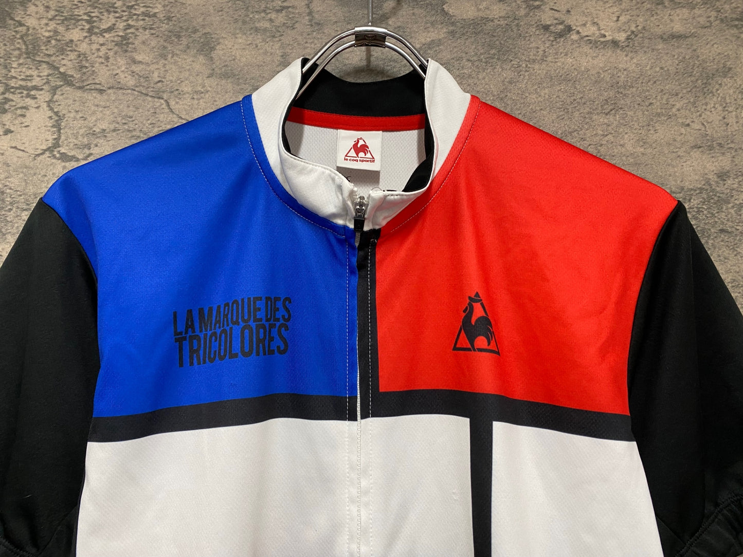 IO089 ルコックスポルティフ le coq sportif 半袖 サイクルジャージ 青 赤 白 L