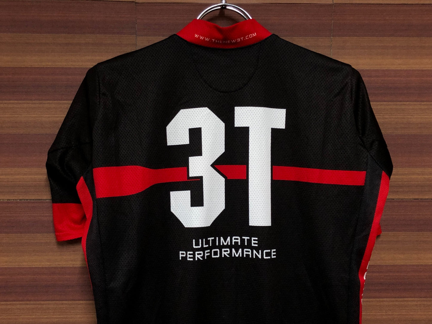 IN127 カステリ castelli 半袖 サイクルジャージ 黒赤 3T L 毛玉あり