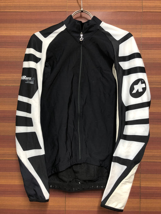 IO175 アソス assos iJ.tiBuru.4 長袖 サイクルジャージ 黒 白 M 裏起毛