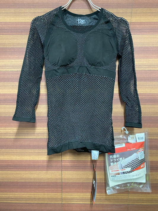 IQ214 ミレー MILLET 七分袖 ベースレイヤー 黒 レディース サイズSCD メッシュ