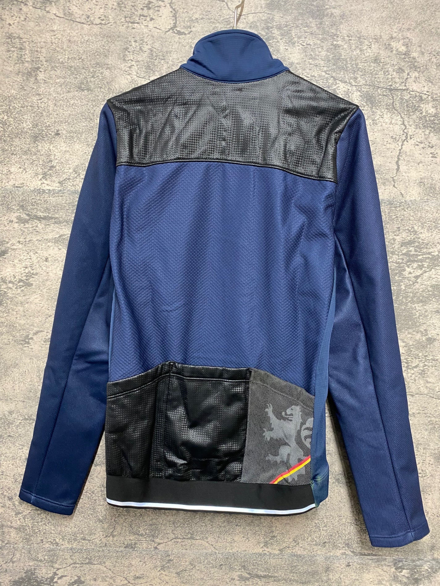 JB067 リオンドカペルミュール Lion de KAPELMUUR 長袖 サイクルジャージ 紺 黒 S 裏起毛