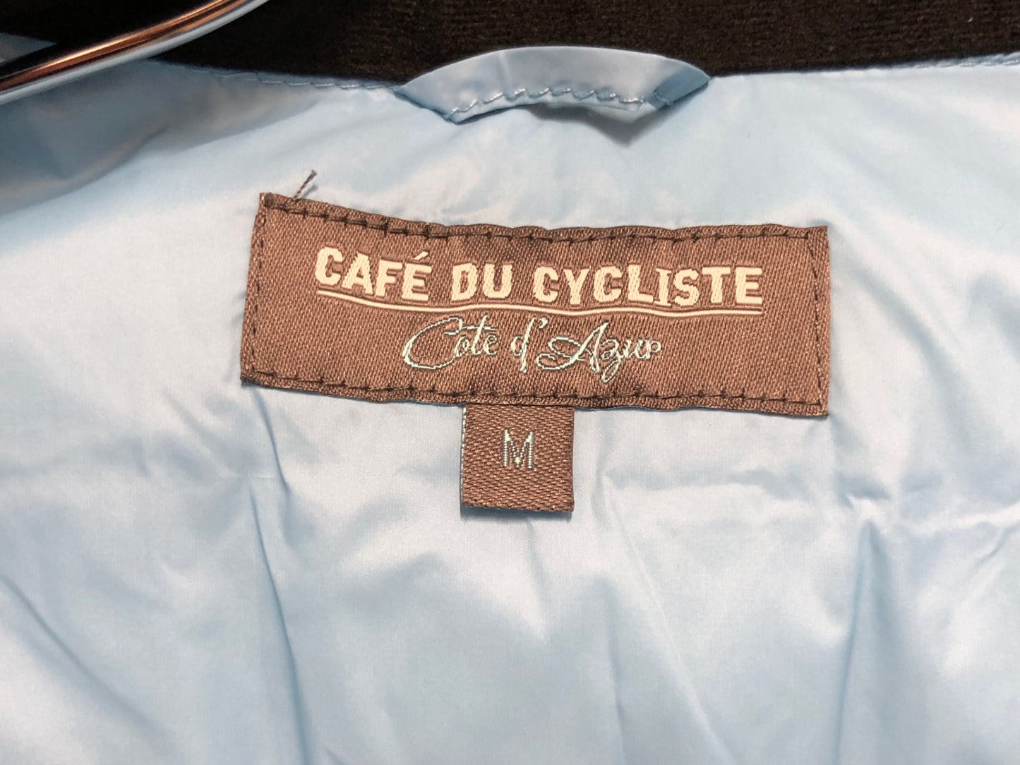 HZ989 カフェドシクリステ cafe du cycliste ダウン サイクルジレ ベスト 水色 M