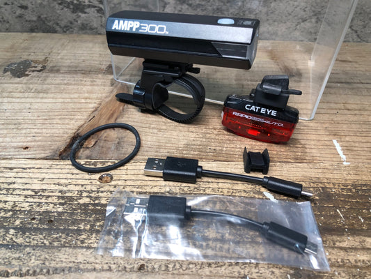 JB618 キャットアイ CATEYE AMPP300 / RAPID Micro AUTO 前後ライトセット