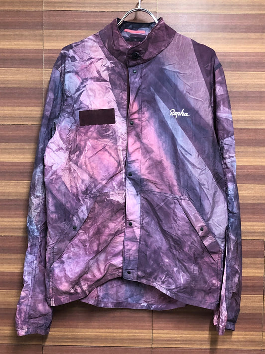 IJ597 ラファ Rapha OUTSKIRTS TIE DYE JACKET 長袖 サイクルジャケット バーガンディ 総柄 M