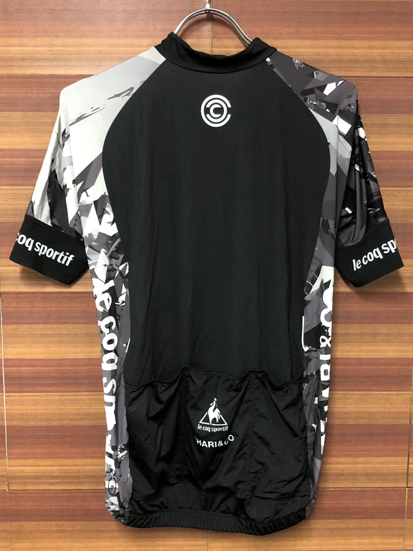 IQ042 ルコックスポルティフ le coq sportif チャリ&コー CHARI&CO 半袖 サイクルジャージ L 黒