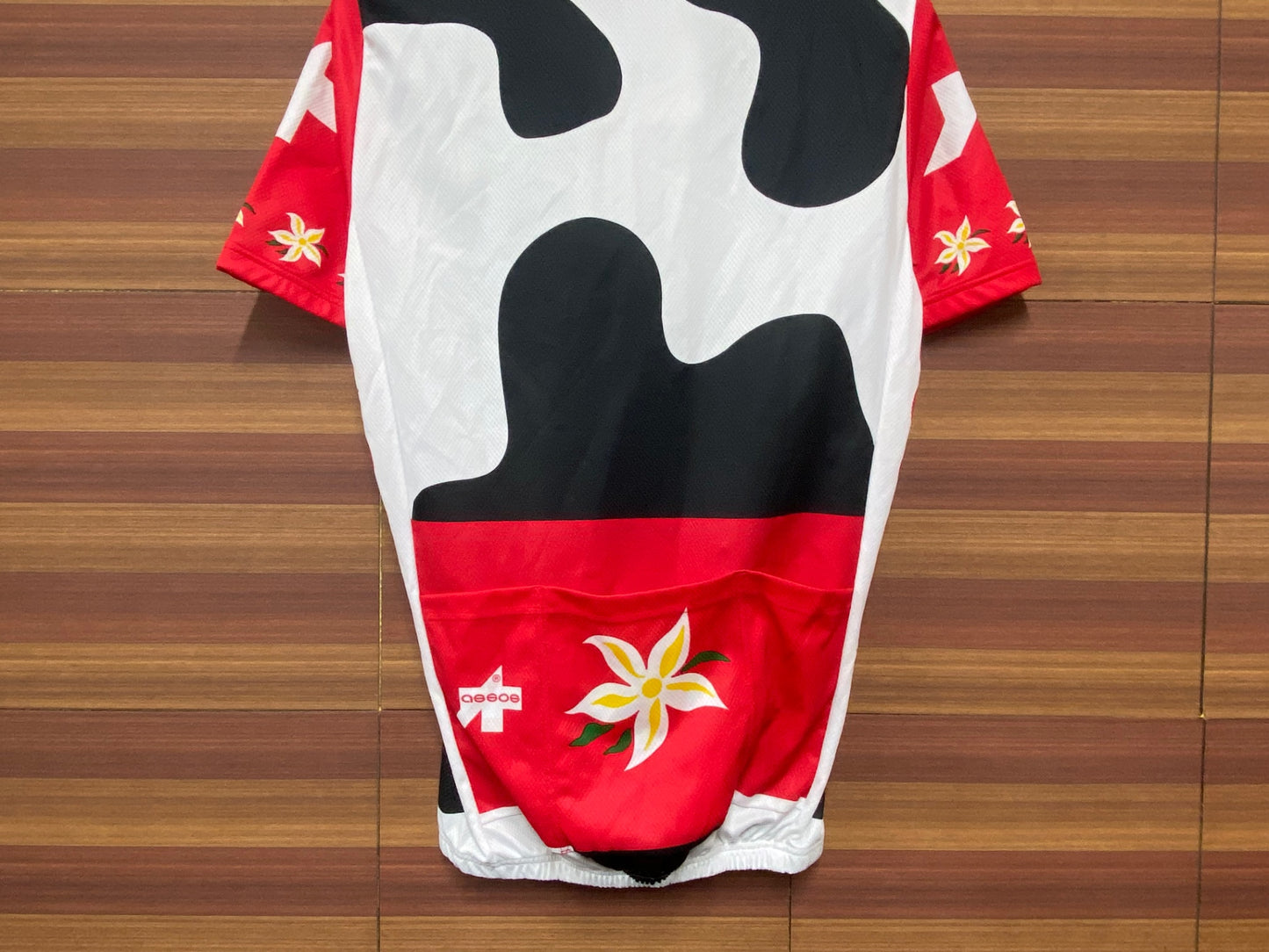 IK014 アソス assos 半袖 サイクルジャージ 白 赤 S