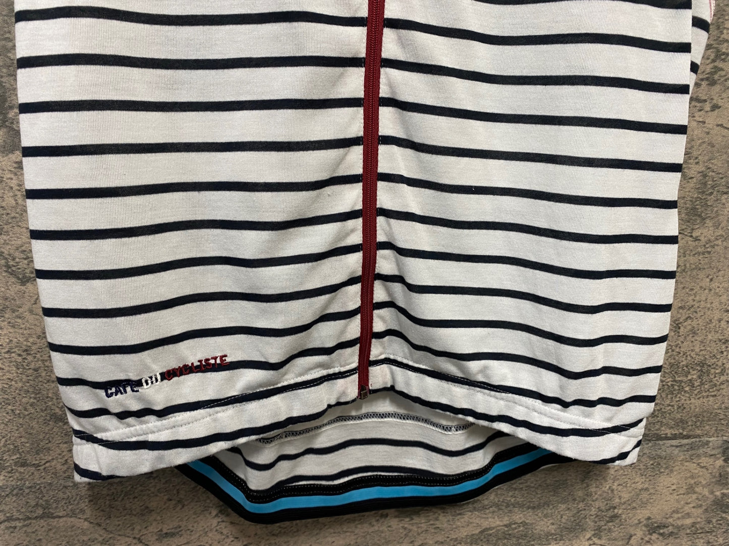 JB766 カフェドシクリステ CAFE DU CYCLISTE 半袖 サイクルジャージ 白紺 ボーダー L