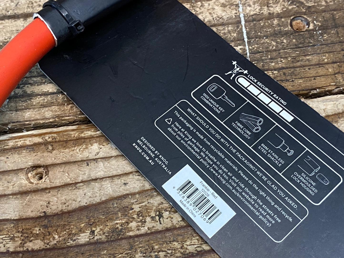 IL036 ノグ knog フランキー Frankie ケーブルロック 赤