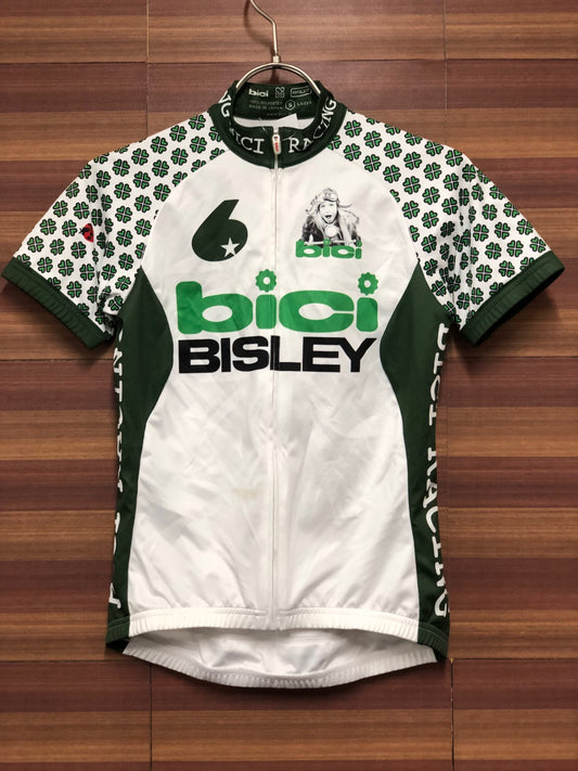 IO349 bici 裏起毛 レディース 半袖 サイクルスカート 白緑 S